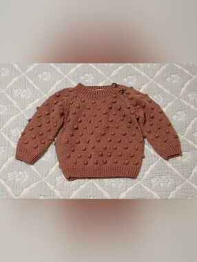 Shirley Bredal Mauve Cotton Dotty Sweater 9 Months NWOT